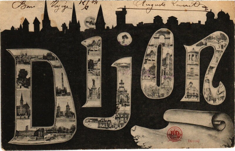 Carte postale ancienne Dijon souvenir à Dijon