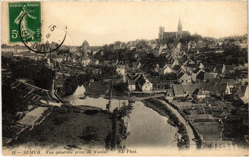 Carte postale ancienne Semur vue generale