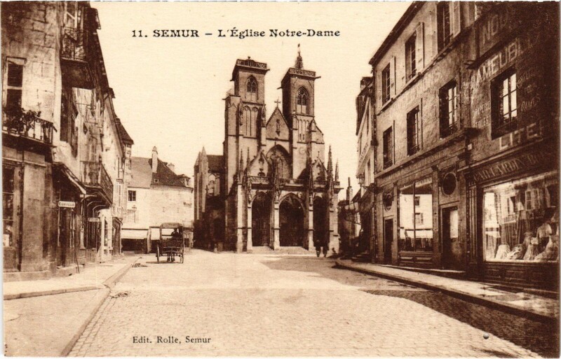 Carte postale ancienne Semur Eglise Notre Dame