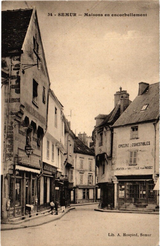 Carte postale ancienne Semur Maisons en encorbellement