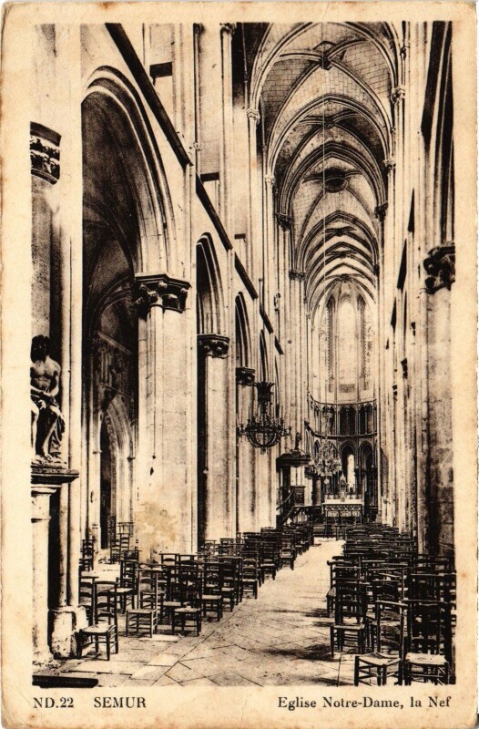 Carte postale ancienne Semur Eglise Notre Dame la Nef