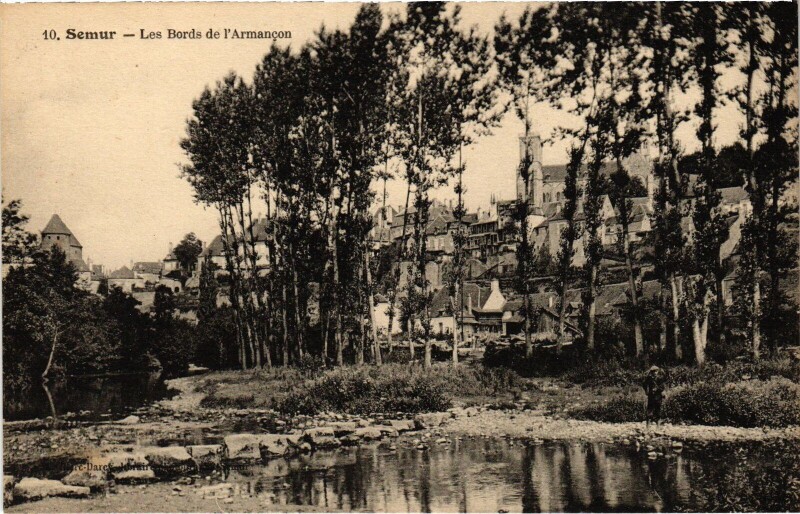 Carte postale ancienne Semur Les Bords de l'Armancon
