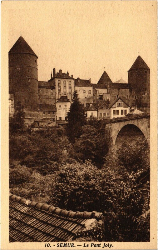 Carte postale ancienne Semur Pont Joly
