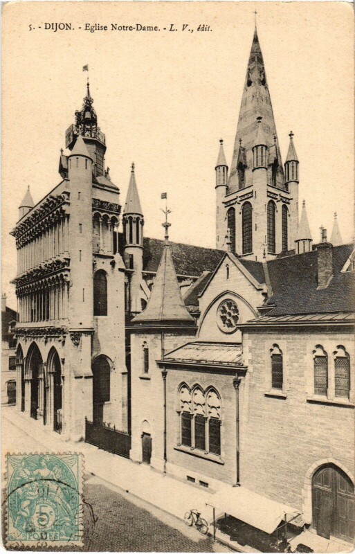 Carte postale ancienne Dijon Eglise Notre Dame à Dijon