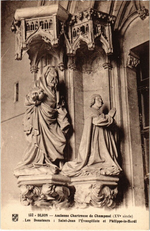 Carte postale ancienne Dijon Chartreuse Champmol Saint-Jean et Philippe le Hardi à Dijon