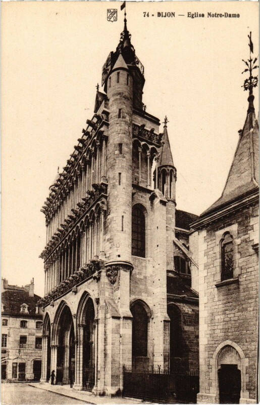 Carte postale ancienne Dijon Eglise Notre Dame à Dijon