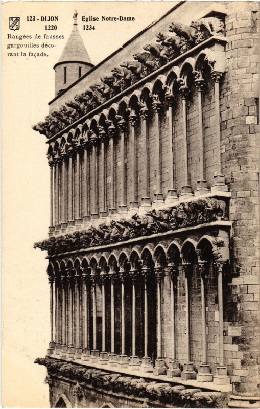 Carte postale ancienne Dijon Eglise Notre Dame à Dijon