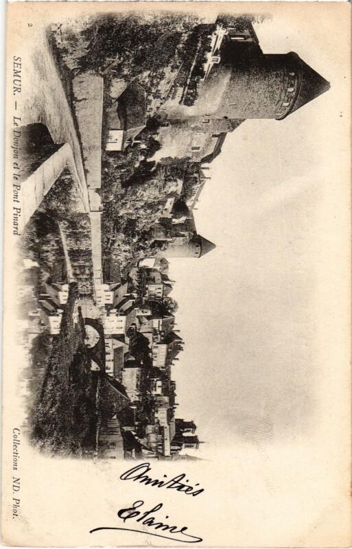 Carte postale ancienne Semur Le Donjon et le Pont Pinard