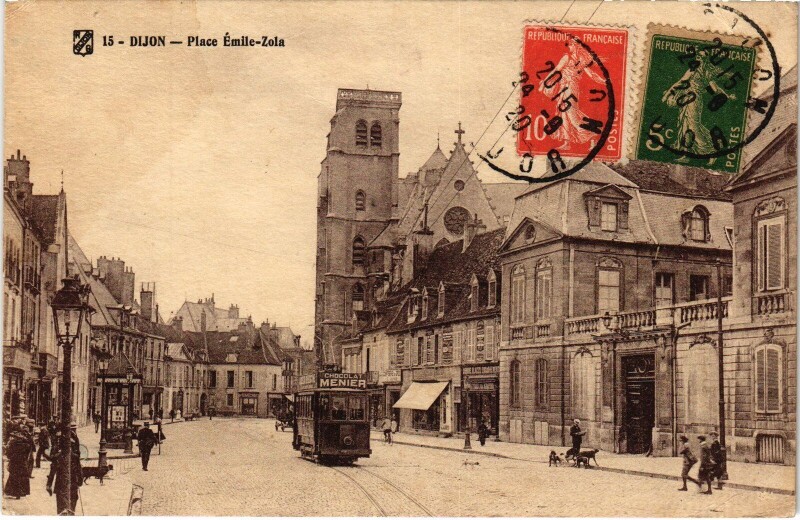 Carte postale ancienne Dijon Place Emile Zola à Dijon