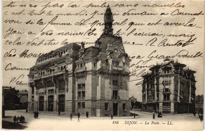Carte postale ancienne Dijon La Poste à Dijon