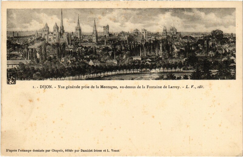 Carte postale ancienne Dijon vue generale à Dijon