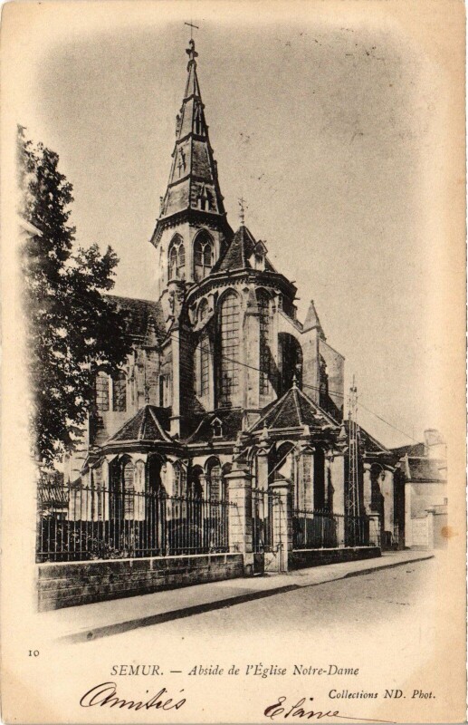 Carte postale ancienne Semur Abside de l'Eglise Notre Dame