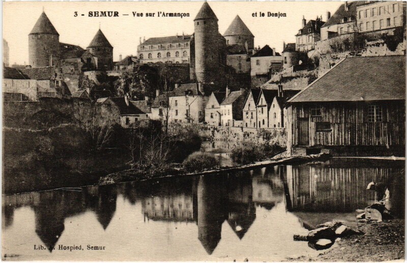 Carte postale ancienne Semur vue sur l'Armancon