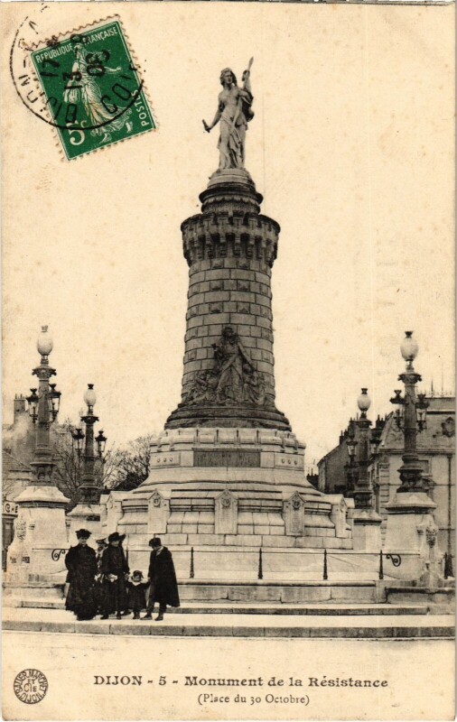 Carte postale ancienne Dijon Monument de la Resistance à Dijon
