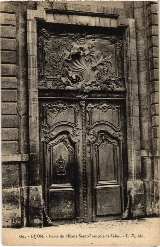 Carte postale ancienne Dijon Porte de l'Ecole Saint-Francois de Sales à Dijon