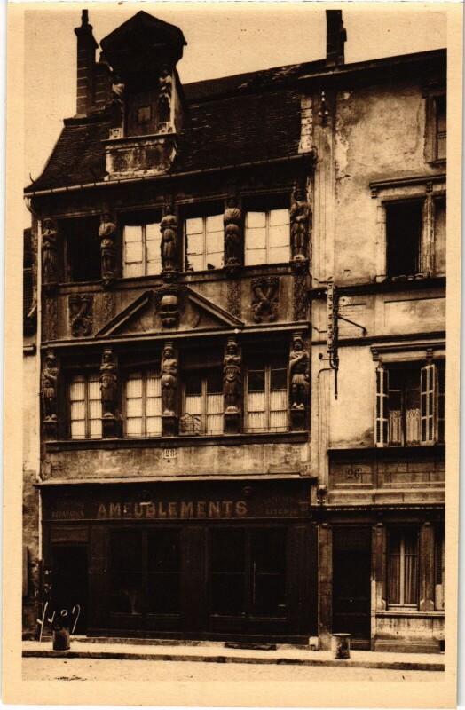 Carte postale ancienne Dijon Maison des Cariatides à Dijon