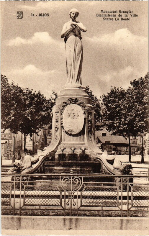 Carte postale ancienne Dijon Monument Grangier à Dijon