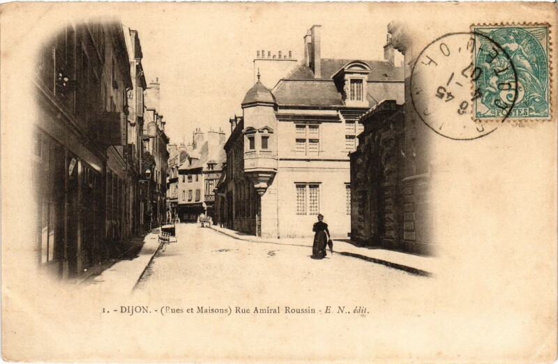 Carte postale ancienne Dijon Rue Amiral Roussin à Dijon