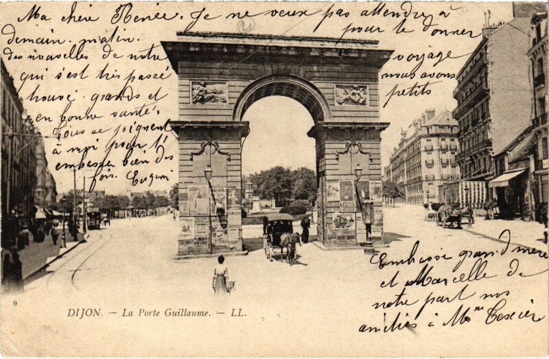 Carte postale ancienne Dijon Porte Guillaume à Dijon