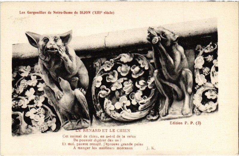 Carte postale ancienne Dijon Gargouilles de Notre Dame à Dijon