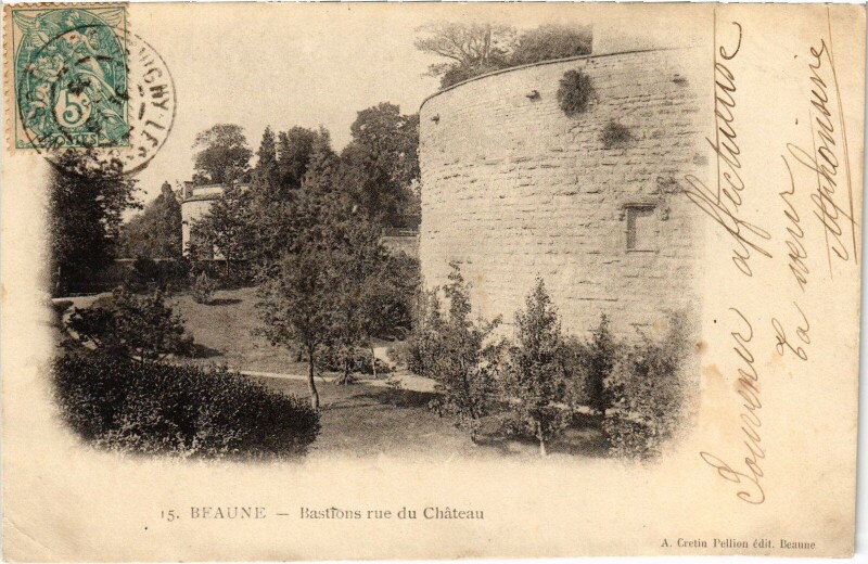 Carte postale ancienne Beaune Bastions rue du Chateau à Beaune