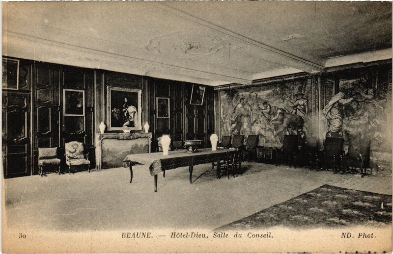 Carte postale ancienne Beaune Hotel Dieu Salle du Conseil à Beaune