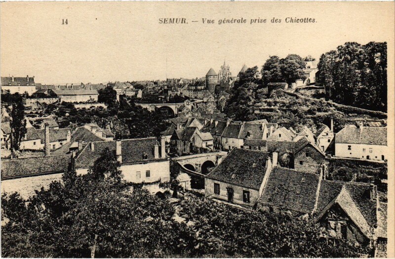 Carte postale ancienne Semur vue generale