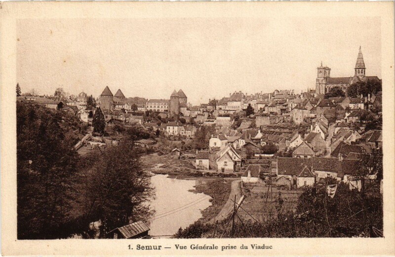 Carte postale ancienne Semur vue generale