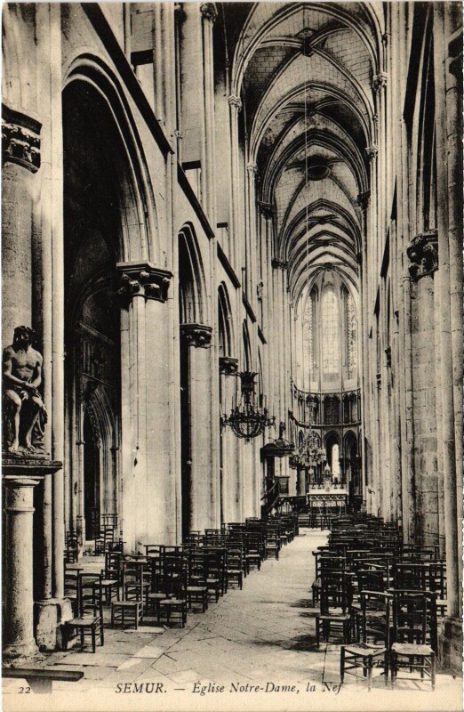 Carte postale ancienne Semur Eglise Notre Dame