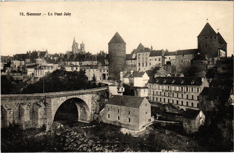 Carte postale ancienne Semur Pont Joly