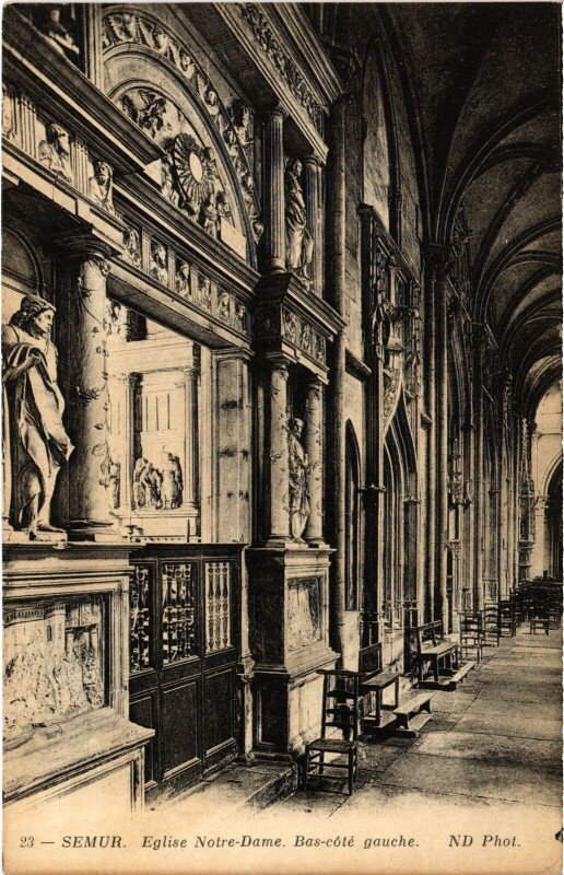 Carte postale ancienne Semur Eglise Notre Dame