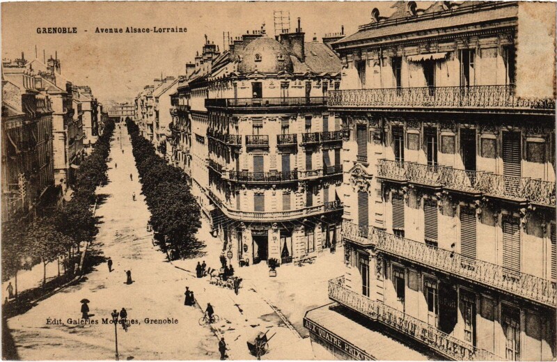 Carte postale ancienne Grenoble Avenue Alsace-Lorraine à Grenoble