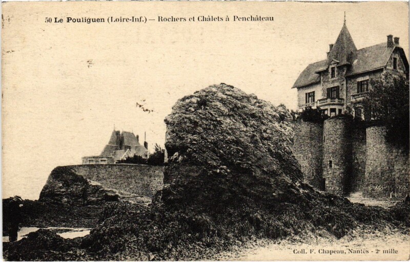 Carte postale ancienne Le Pouliguen Rochers et Chalets a Penchateau au Pouliguen
