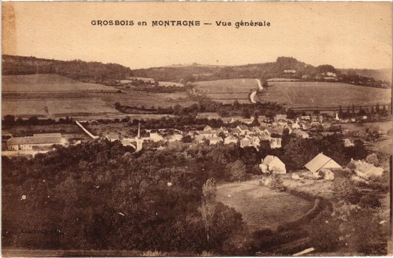 Carte postale ancienne Grosbois-en-Montagne vue générale à Grosbois-en-Montagne