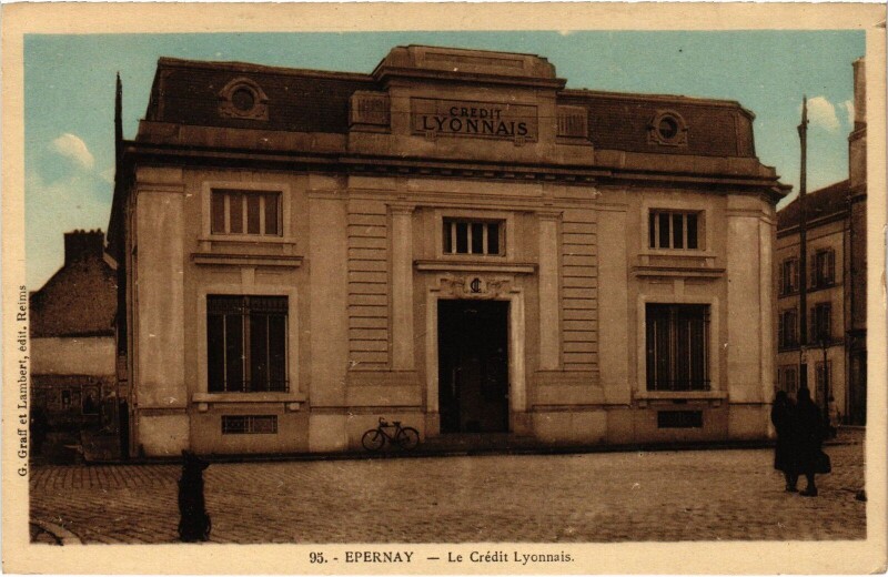 Carte postale ancienne Epernay Crédit Lyonnais