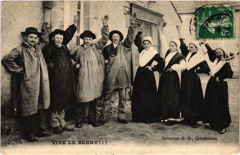 Carte postale ancienne Folklore Vive le Berry