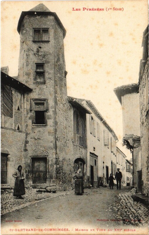 Carte postale ancienne Saint-Bertrand-de-Comminges maison et Tour à Saint-Bertrand-de-Comminges