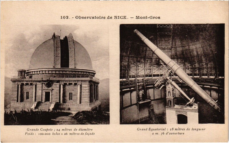 Carte postale ancienne Nice Observatoire Mont-Gros
