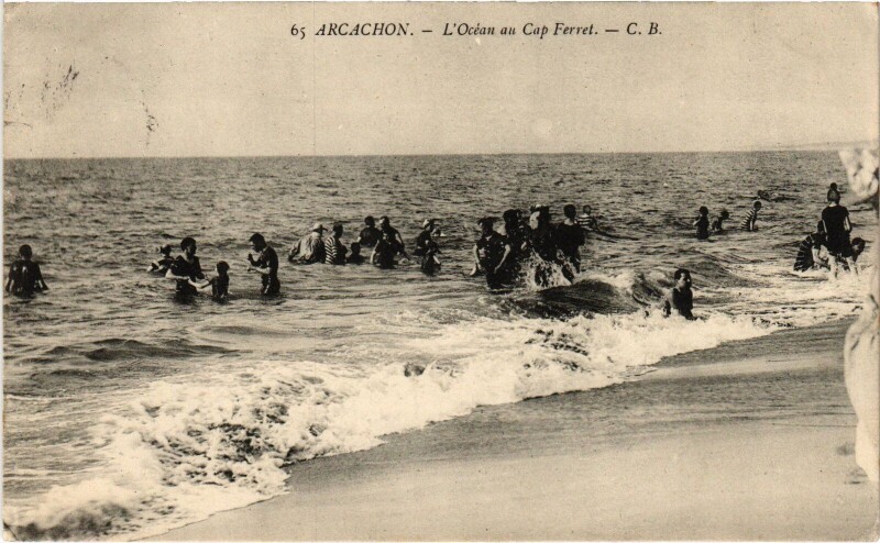 Carte postale ancienne Arcachon Océan au Cap Ferret à Arcachon