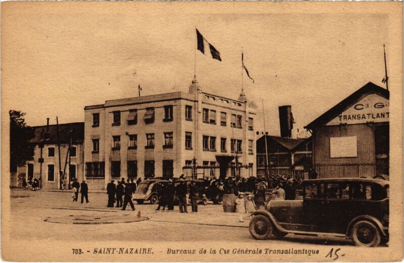 Carte postale ancienne Saint-Nazaire Bureaux de la Cie générale Transatlantique à Saint-Nazaire