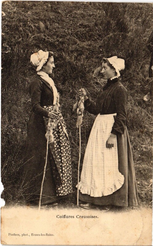 Carte postale ancienne Folklore Coiffures Creusoises