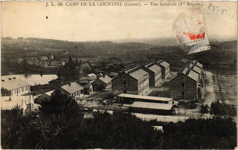 Carte postale ancienne Camp de La Courtine vue générale à La Courtine
