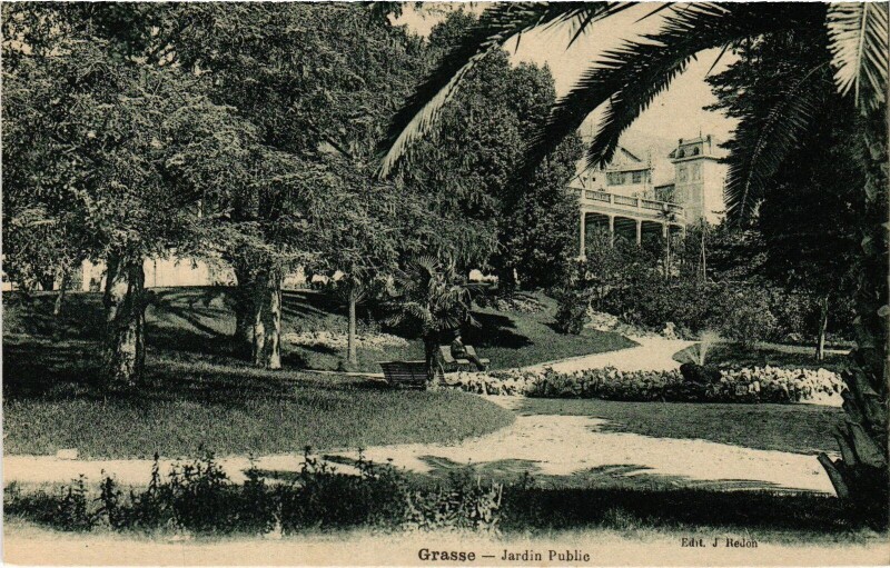 Carte postale ancienne Grasse Jardin public à Grasse
