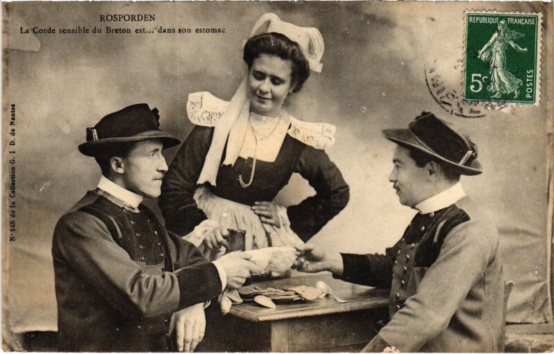 Carte postale ancienne Folklore Rosporden La Corde à Rosporden