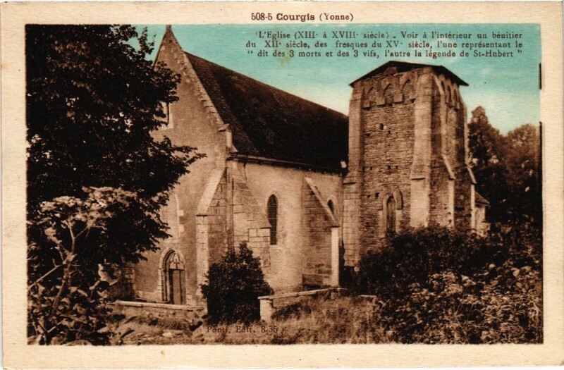 Carte postale ancienne Courgis Eglise à Courgis