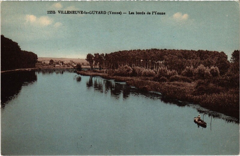Carte postale ancienne Villeneuve-le-Guyard Les bords de l'Yonne
