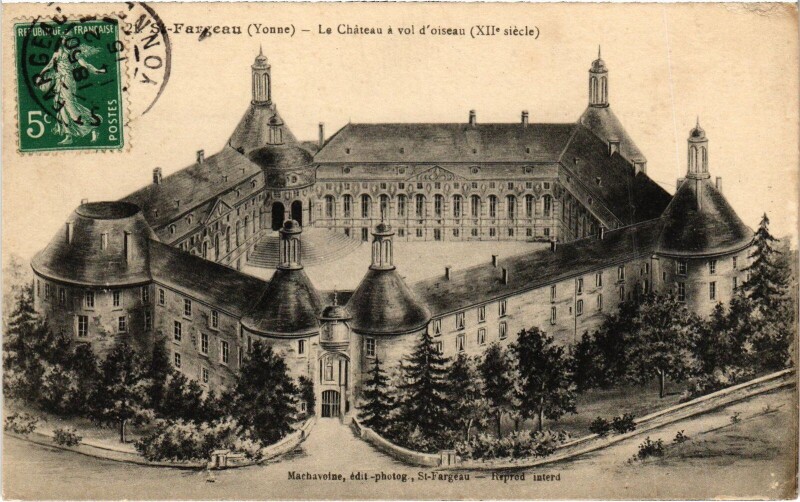Carte postale ancienne Saint-Fargeau Le Chateau à Saint-Fargeau