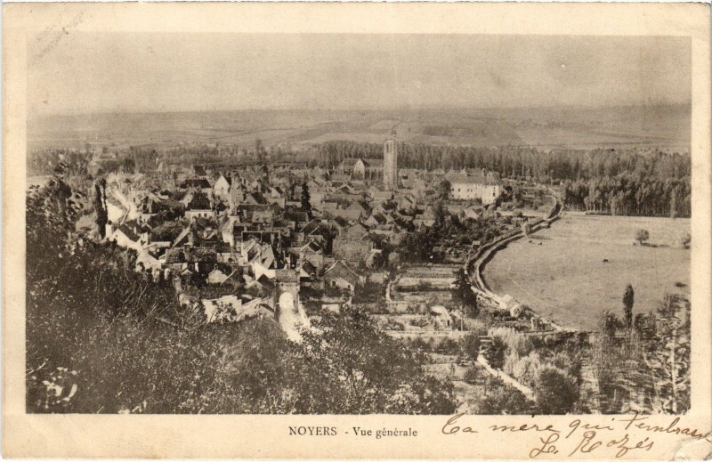 Carte postale ancienne Noyers vue générale à Noyers