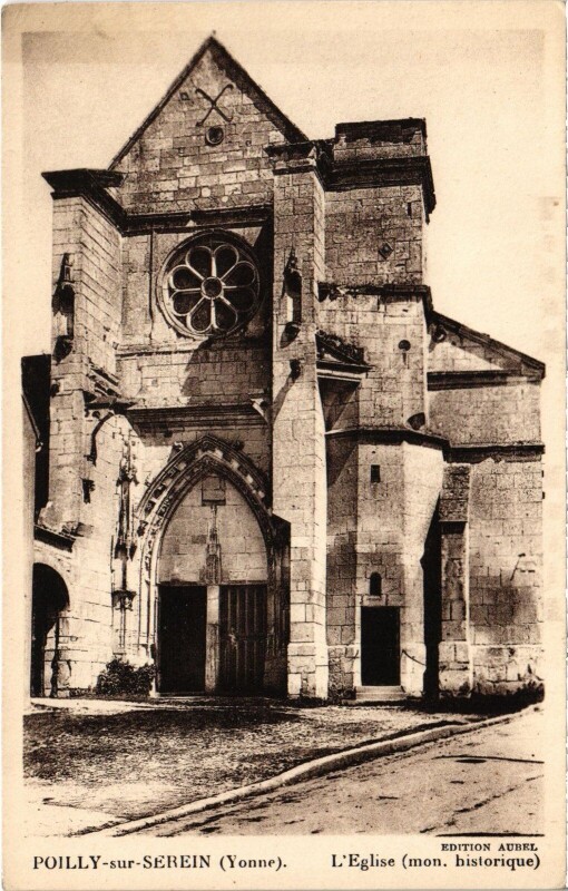 Carte postale ancienne Poilly-sur-Serein Eglise à Poilly-sur-Serein