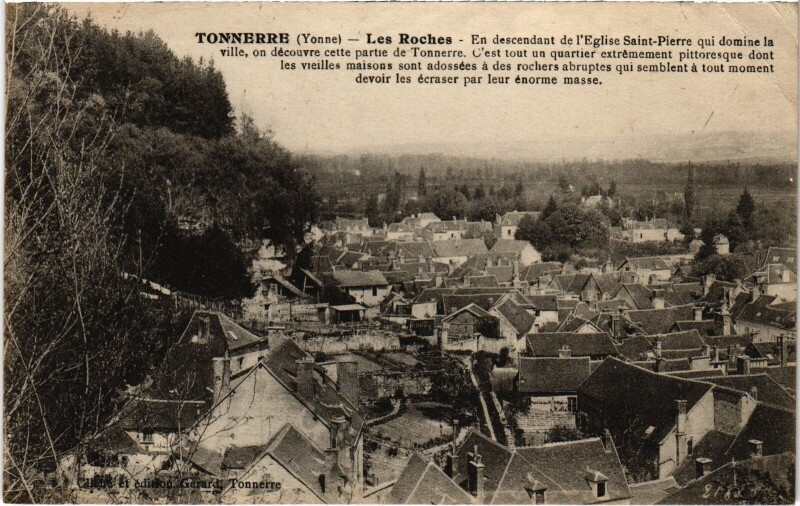 Carte postale ancienne Tonnerre Les Roches à Tonnerre